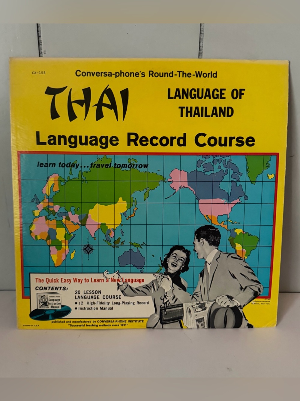 Vintage 1971 Thai Language LP - Conversa-Phone Language Record Course CX 158